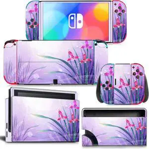 Flowers of Wealth Skin Sticker Decal for Switch Console  Controller Dock Skin Vinyl Para Protective Film(1161)