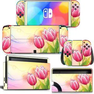 Flowers of Wealth Skin Sticker Decal for Switch Console  Controller Dock Skin Vinyl Para Protective Film(1168)