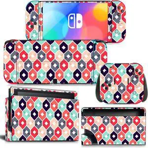 Christmas Candy Color Skin Sticker Decal for Switch NSConsole  Controller Dock Skin Vinyl Para(1222)