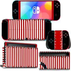 Christmas Candy Color Skin Sticker Decal for Switch NSConsole  Controller Dock Skin Vinyl Para(1219)