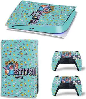 Stitch PS5 Digital Edition Skin Sticker Decal for PS5Console and 2 Controllers PS5 Skin Sticker Vinyl(TN-PS5Digital-8058)