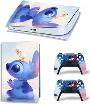 Stitch PS5 Digital Edition Skin Sticker Decal for PS5Console and 2 Controllers PS5 Skin Sticker Vinyl(TN-PS5Digital-8061)