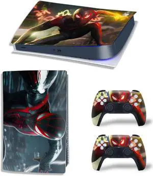 PS5 Digital Edition Skin Sticker Decal for PS5Console and 2 Controllers PS5 Skin Sticker Vinyl(TN-PS5Digital-4275)