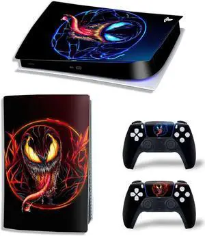 Venom Vinyl Skin Sticker For PS5Digital PS5 Game Console Game Handle Full Protective Film(TN-PS5Digital-10262)