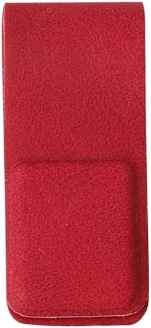 Magnetic Leather Cable Straps Cord  Portable Earphone Cord Winder Keeper Cable Management Cable Tie for Work(Red)