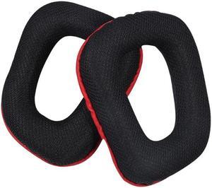 1 Pair Earpads Ear Pads Cushions Earphone Cover for G35 G930(Black red)