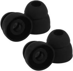 Replacement Double Flange Ear Tips Earbuds Silicone Pads For In Ear Headphones In-Ear Hole 4.5mm(Black)
