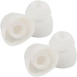 Replacement Double Flange Ear Tips Earbuds Silicone Pads For In Ear Headphones In-Ear Hole 4.5mm(White)