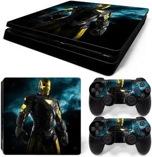 Iron Man Skin Sticker Protective Film for Slim PS4 Slim Console Controller Accessories GamePad Para(TN-PS4Slim-5786)