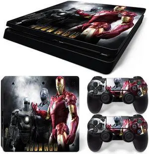 Iron Man Skin Sticker Protective Film for Slim PS4 Slim Console Controller Accessories GamePad Para(TN-PS4Slim-5785)