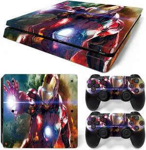Iron Man Skin Sticker Protective Film for Slim PS4 Slim Console Controller Accessories GamePad Para(TN-PS4Slim-5791)