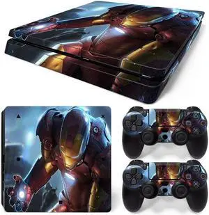 Iron Man Skin Sticker Protective Film for Slim PS4 Slim Console Controller Accessories GamePad Para(TN-PS4Slim-5793)