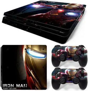 Iron Man Skin Sticker Protective Film for Slim PS4 Slim Console Controller Accessories GamePad Para(TN-PS4Slim-5798)
