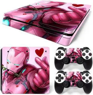 Iron Man Skin Sticker Protective Film for Slim PS4 Slim Console Controller Accessories GamePad Para(TN-PS4Slim-5795)