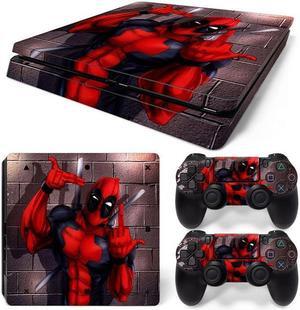 Deadpool Skin Sticker Protective Film for Slim PS4 PS4Slim Console Controller Accessories GamePad Para(TN-PS4Slim-1005)