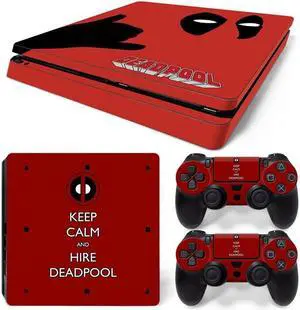 Deadpool Skin Sticker Protective Film for Slim PS4 PS4Slim Console Controller Accessories GamePad Para(TN-PS4Slim-1014)