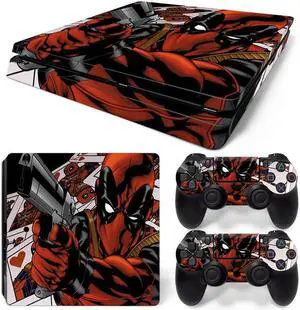 Deadpool Skin Sticker Protective Film for Slim PS4 PS4Slim Console Controller Accessories GamePad Para(TN-PS4Slim-1012)