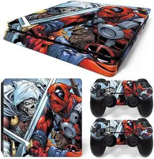 Deadpool Skin Sticker Protective Film for Slim PS4 PS4Slim Console Controller Accessories GamePad Para(TN-PS4Slim-1013)