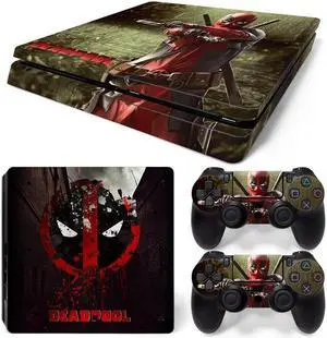 Deadpool Skin Sticker Protective Film for Slim PS4 PS4Slim Console Controller Accessories GamePad Para(TN-PS4Slim-1018)