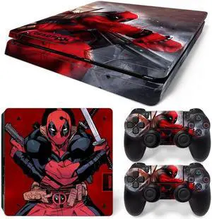 Deadpool Skin Sticker Protective Film for Slim PS4 PS4Slim Console Controller Accessories GamePad Para(TN-PS4Slim-1017)