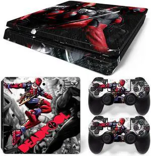 Deadpool Skin Sticker Protective Film for Slim PS4 PS4Slim Console Controller Accessories GamePad Para(TN-PS4Slim-1025)