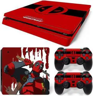 Deadpool Skin Sticker Protective Film for Slim PS4 PS4Slim Console Controller Accessories GamePad Para(TN-PS4Slim-1021)