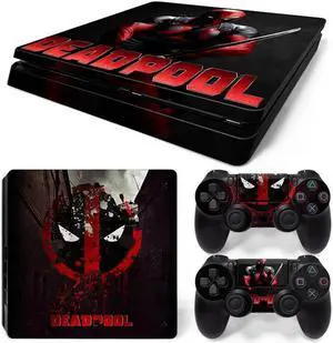 Deadpool Skin Sticker Protective Film for Slim PS4 PS4Slim Console Controller Accessories GamePad Para(TN-PS4Slim-1023)