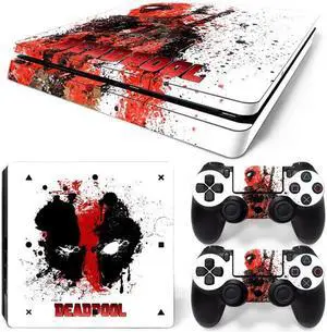 Deadpool Skin Sticker Protective Film for Slim PS4 PS4Slim Console Controller Accessories GamePad Para(TN-PS4Slim-1024)