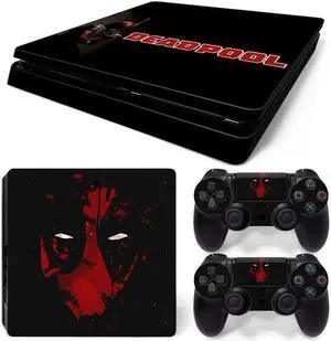 Deadpool Skin Sticker Protective Film for Slim PS4 PS4Slim Console Controller Accessories GamePad Para(TN-PS4Slim-1027)