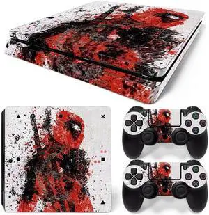 Deadpool Skin Sticker Protective Film for Slim PS4 PS4Slim Console Controller Accessories GamePad Para(TN-PS4Slim-1028)