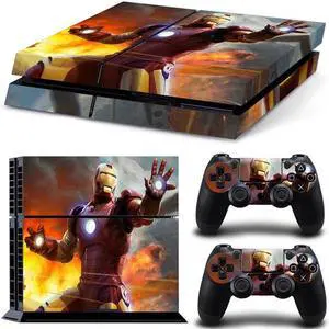 Iron Man Game Console Vinyl Skin Sticker for PS4 Controller GamePad Decal Frinti Protective Film(TN-PS4-1578)