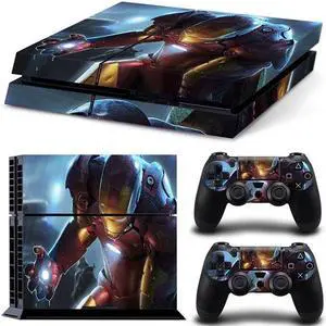 Iron Man Game Console Vinyl Skin Sticker for PS4 Controller GamePad Decal Frinti Protective Film(TN-PS4-1578)