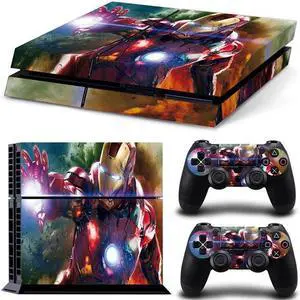 Iron Man Game Console Vinyl Skin Sticker for PS4 Controller GamePad Decal Frinti Protective Film(TN-PS4-1578)