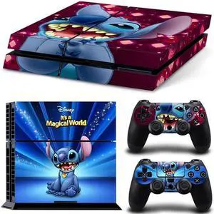 Stitch Cartoon Game Console Vinyl Skin Sticker for PS4 PS 4 Controller GamePad Decal Protective Film(TN-PS4-3010)