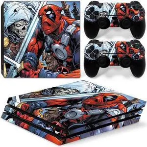 Deadpool Vinyl Skin Sticker for PS4 Pro Console 2 Controllers Decal Film Para Game Accessories(TN-P4Pro-5044)
