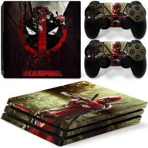 Deadpool Vinyl Skin Sticker for PS4 Pro Console 2 Controllers Decal Film Para Game Accessories(TN-P4Pro-5048)