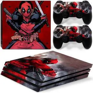 Deadpool Vinyl Skin Sticker for PS4 Pro Console 2 Controllers Decal Film Para Game Accessories(TN-P4Pro-5050)