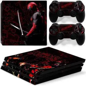 Deadpool Vinyl Skin Sticker for PS4 Pro Console 2 Controllers Decal Film Para Game Accessories(TN-P4Pro-5049)