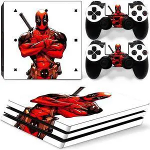 Deadpool Vinyl Skin Sticker for PS4 Pro Console 2 Controllers Decal Film Para Game Accessories(TN-P4Pro-5052)