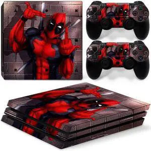 Deadpool Vinyl Skin Sticker for PS4 Pro Console 2 Controllers Decal Film Para Game Accessories(TN-P4Pro-5054)