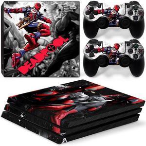 Deadpool Vinyl Skin Sticker for PS4 Pro Console 2 Controllers Decal Film Para Game Accessories(TN-P4Pro-5055)