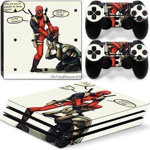 Deadpool Vinyl Skin Sticker for PS4 Pro Console 2 Controllers Decal Film Para Game Accessories(TN-P4Pro-5058)