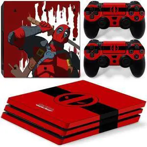 Deadpool Vinyl Skin Sticker for PS4 Pro Console 2 Controllers Decal Film Para Game Accessories(TN-P4Pro-5059)
