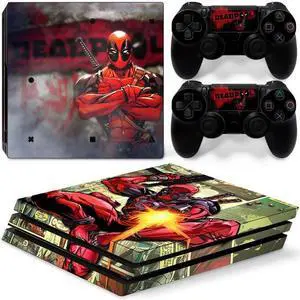 Deadpool Vinyl Skin Sticker for PS4 Pro Console 2 Controllers Decal Film Para Game Accessories(TN-P4Pro-5062)