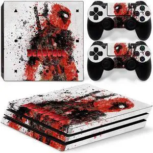 Deadpool Vinyl Skin Sticker for PS4 Pro Console 2 Controllers Decal Film Para Game Accessories(TN-P4Pro-5064)
