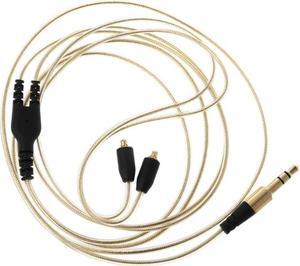 Detachable Gaming Headphone Cable 1.2M Long for Se215 SE315 SE535 SE846 Earphone(Gold)
