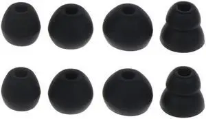 Earbud Tips Replacement for  2.0 Earbuds,3.8mm/S/M/L 4 Size Silicone Rubber Flexible Ear Tips Buds Wing Tips(Black)