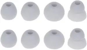 Earbud Tips Replacement for  2.0 Earbuds,3.8mm/S/M/L 4 Size Silicone Rubber Flexible Ear Tips Buds Wing Tips(Silver)