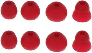 Earbud Tips Replacement for  2.0 Earbuds,3.8mm/S/M/L 4 Size Silicone Rubber Flexible Ear Tips Buds Wing Tips(Red)