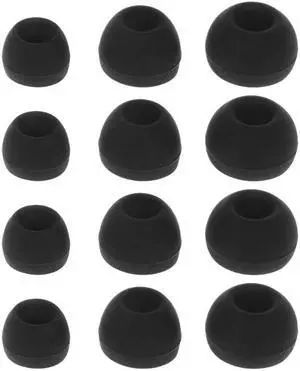 Silicone Earbud Tips Replacement Earbuds Cap Eartips Tips Eargels 6 Pairs S/M/L(Black)